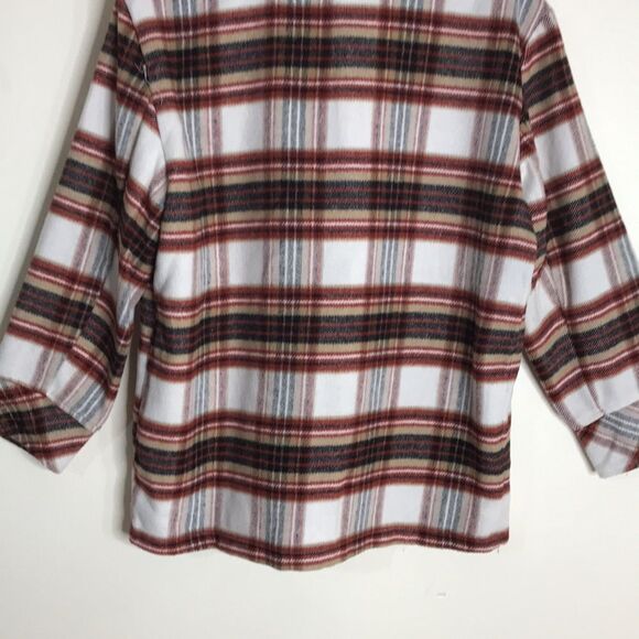 Kenzie ladies button up long sleeve plaid flannel coat jacket size small - Picture 11 of 11